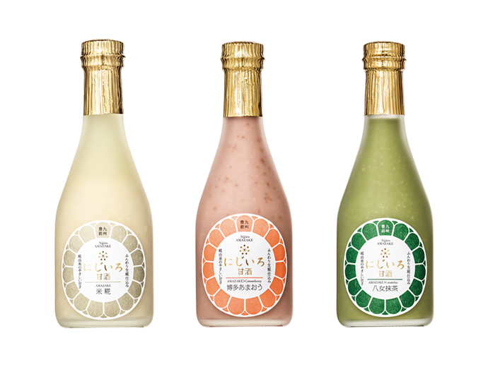 浦野醤油醸造元 にじいろ甘酒3本セット 米糀 博多あまおう 八女抹茶 アテニア公式オンラインショップ 商品詳細