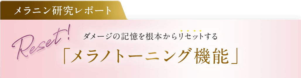 最先端メラニン研究　ダメージの記憶を根本からリセットする「メラノトーニング機能」