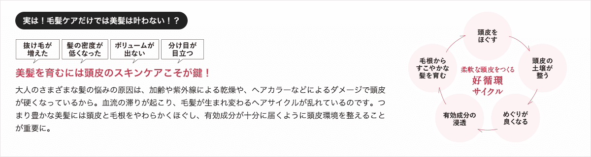 アテニア初！頭皮のスキンケアで美髪を育てる、薬用育毛美容液が誕生。