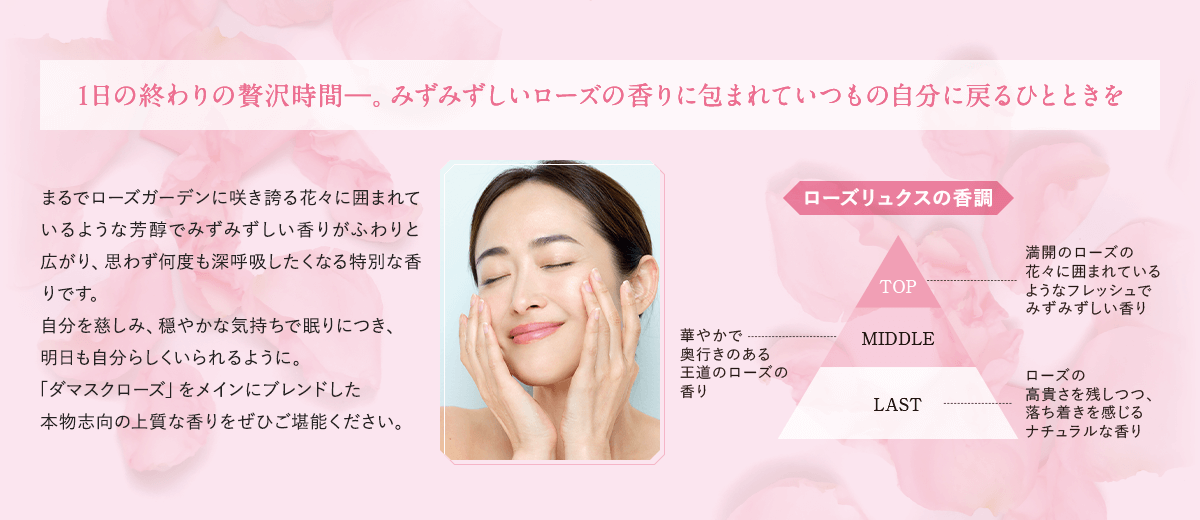 人気のクレンジングから、幸福感あふれる〈ローズリュクスの香り〉が誕生