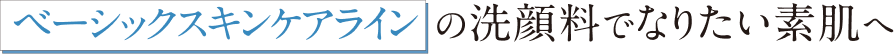ベーシックスキンケアラインの洗顔料でなりたい素肌へ