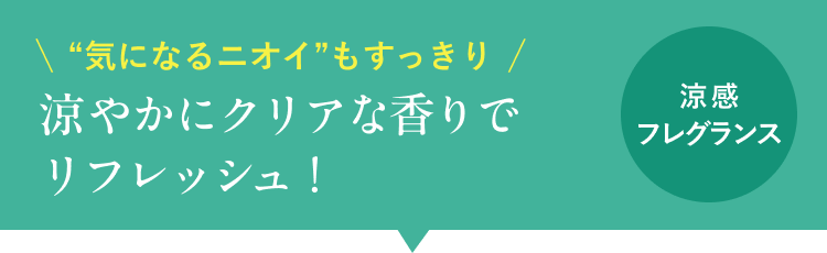“気になるニオイ”もすっきり /涼やかにクリアな香りでリフレッシュ!涼感フレグランス