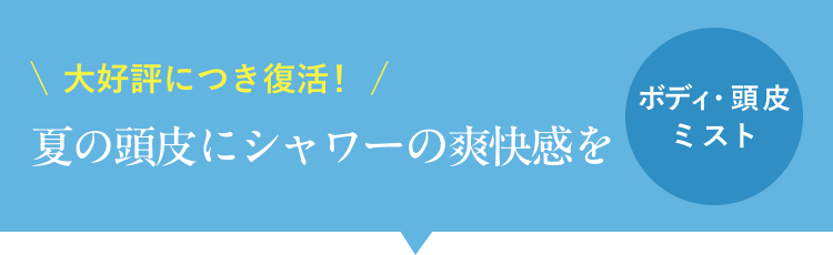 \大好評につき復活!/夏の頭皮にシャワーの爽快感をボディ・頭皮ミスト
