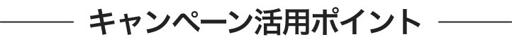キャンペーン活用ポイント