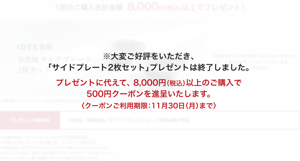 A1回のご購入合計金額10,000円(税込)以上でプレゼント!