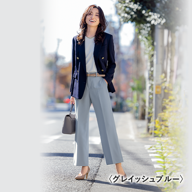 アテニア匠ストレッチノーカラージャケット＆レッグパンツ