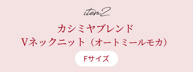 カシミヤブレンドVネックニット タイトル
