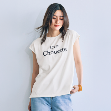 大人設計　ロゴフレンチ袖Tシャツ