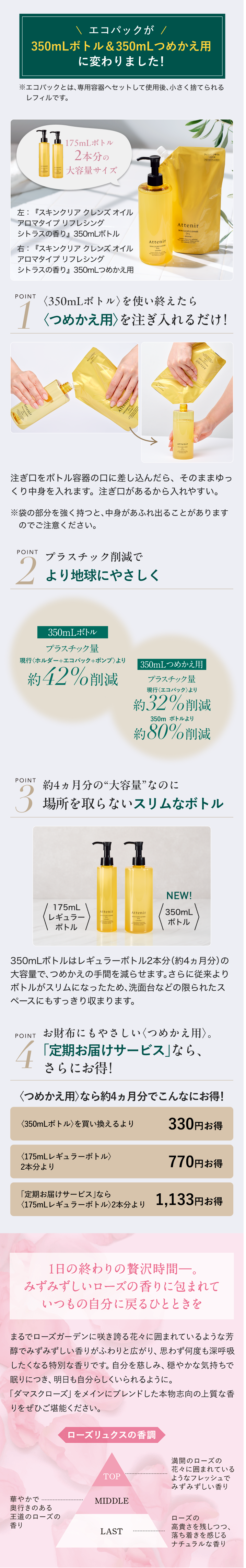 スキンクリア クレンズ オイル アロマタイプ ローズリュクスの香り