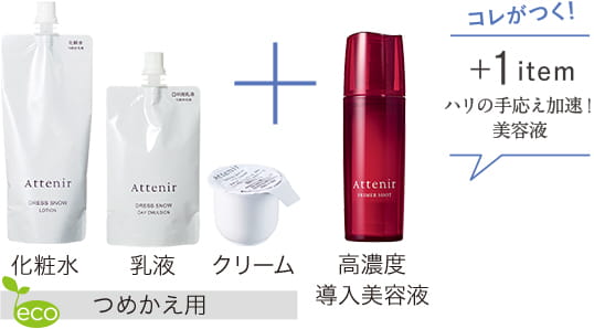 化粧水・乳液・クリーム[つめかえ用]＋高濃度導入美容液