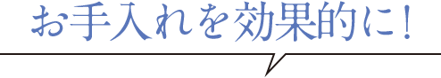 お手入れを効果的に！