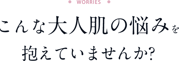 こんな大人肌の悩みを抱えていませんか?