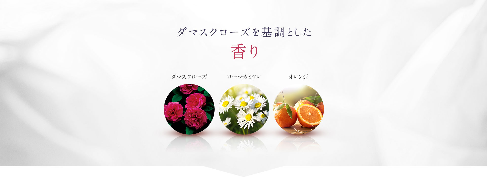 ダマスクローズを基調とした香り
