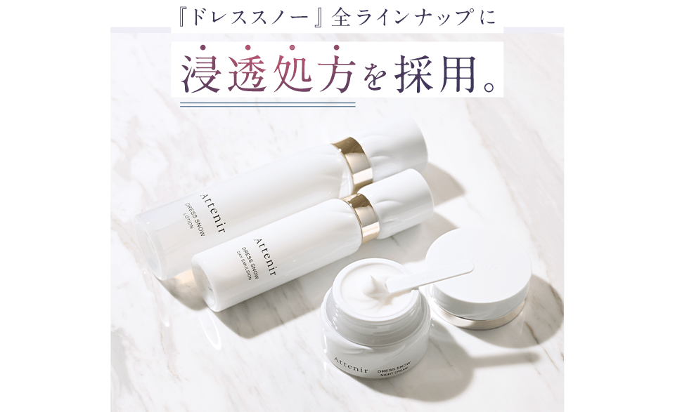 『ドレススノー』全ラインナップに浸透処方を採用。