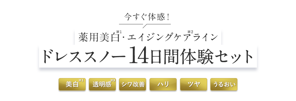 薬用美白・エイジングケアライン ドレススノー14日間体験セット