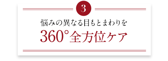 悩みの異なる目もとまわりを360°全方位ケア