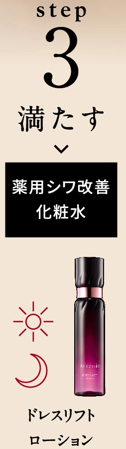 step3 満たす 薬用シワ改善化粧水 ドレスリフトローション