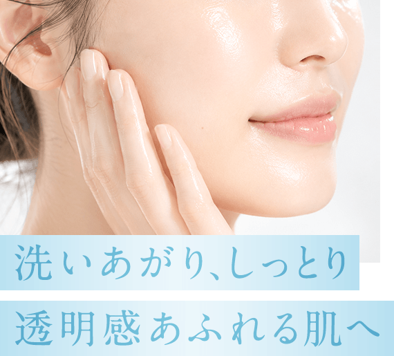 洗いあがり、しっとり透明感あふれる肌へ