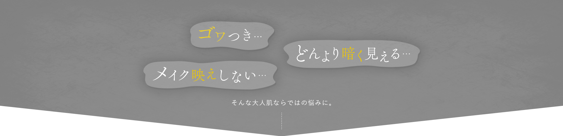 ゴワつき どんより暗く見える メイク映えしない そんな大人肌ならではの悩みに。