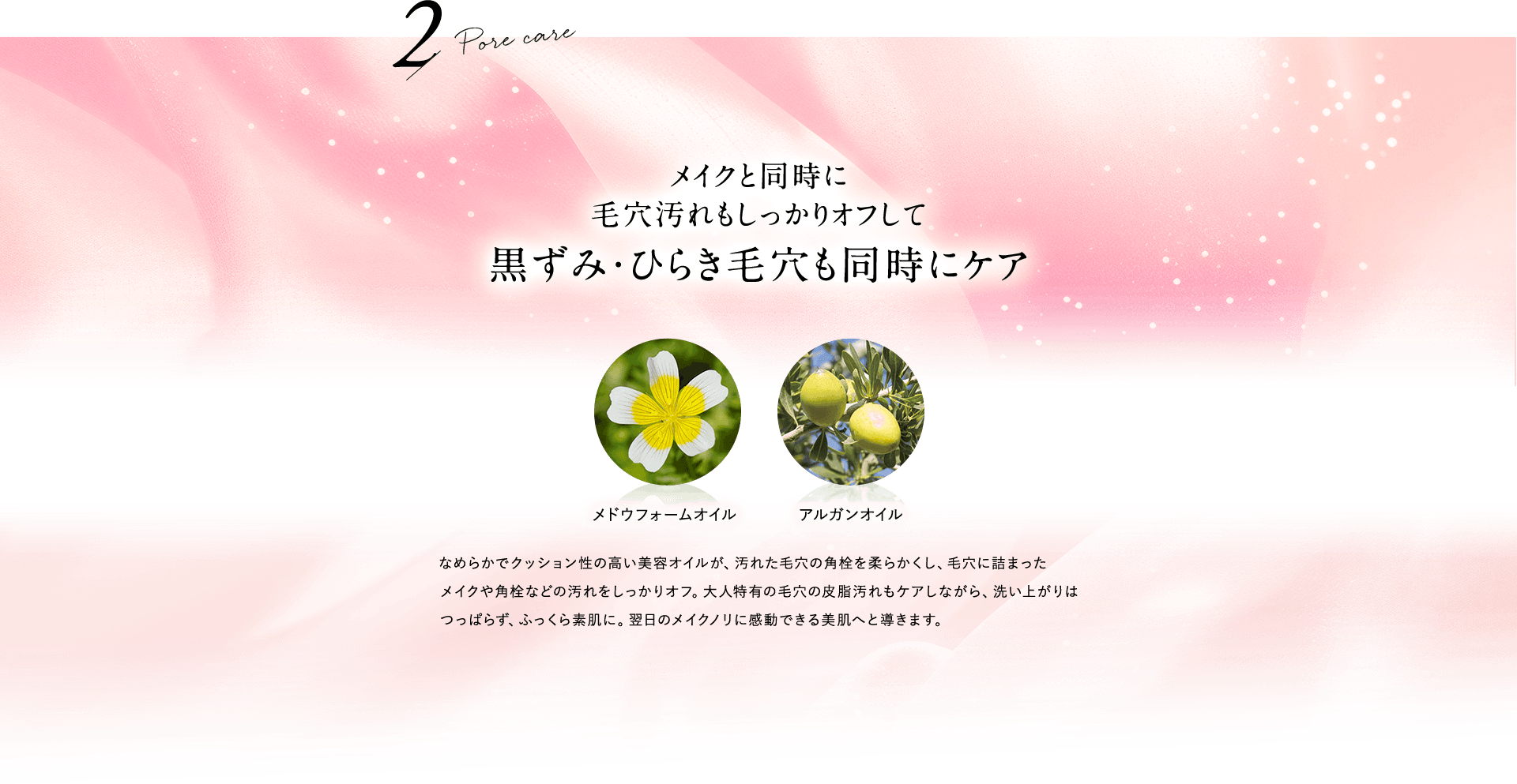 8種の植物美容オイルで明るく柔らかな素肌へ洗い上げる