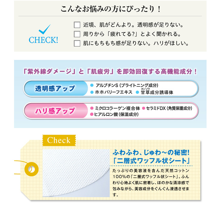 「紫外線ダメージ」と「肌疲労」を即効回復する高機能成分！