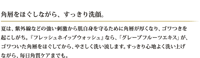 角層をほぐしながら、すっきり洗顔。