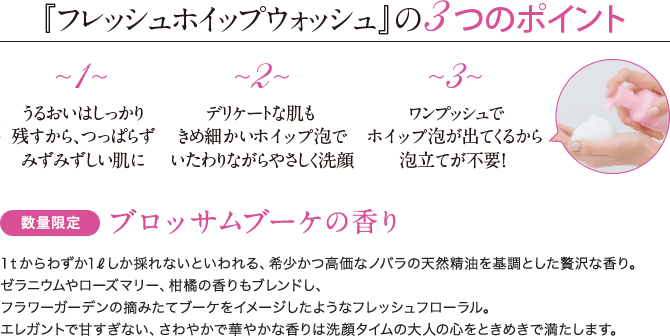 『フレッシュホイップウォッシュ』の3つのポイント