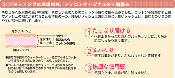 パッテイングに理想的な、アテニアオリジナルの3層構造