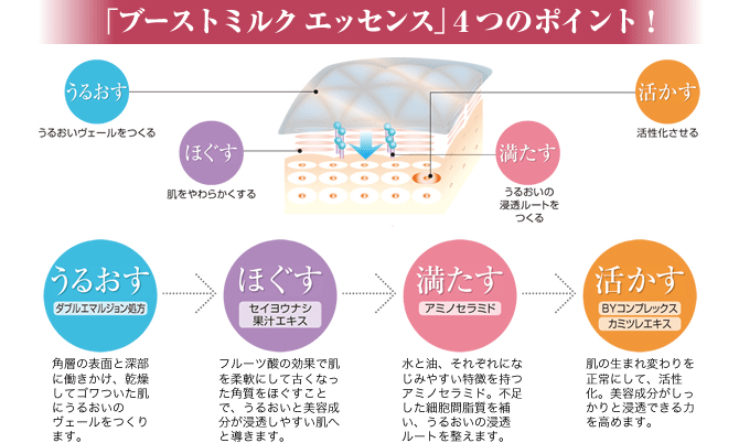 「ブーストミルク エッセンス」4つのポイント！