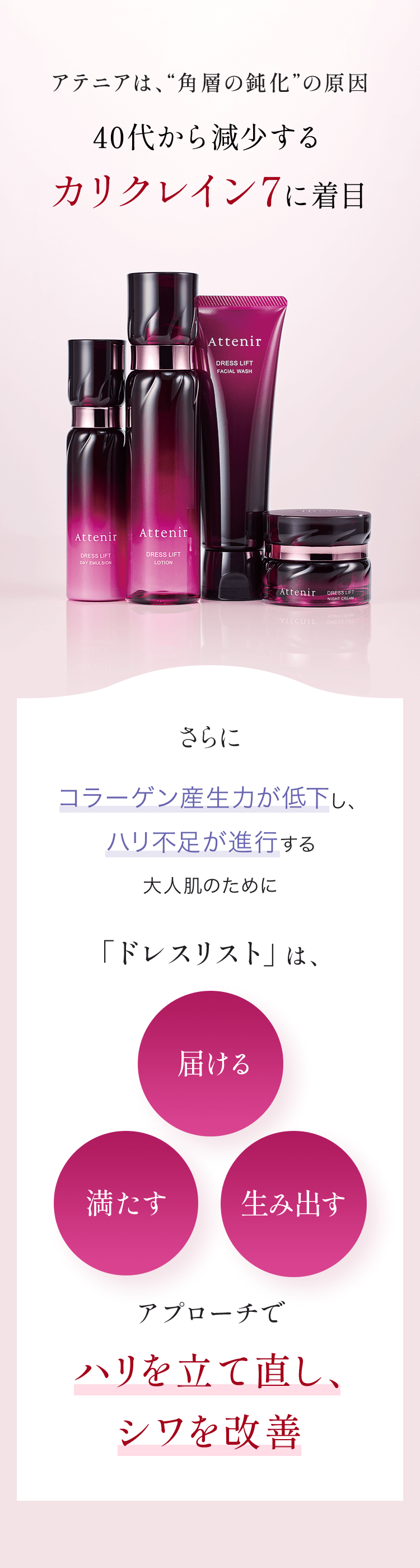 【新品】アテニア　ドレスリフト3点セット